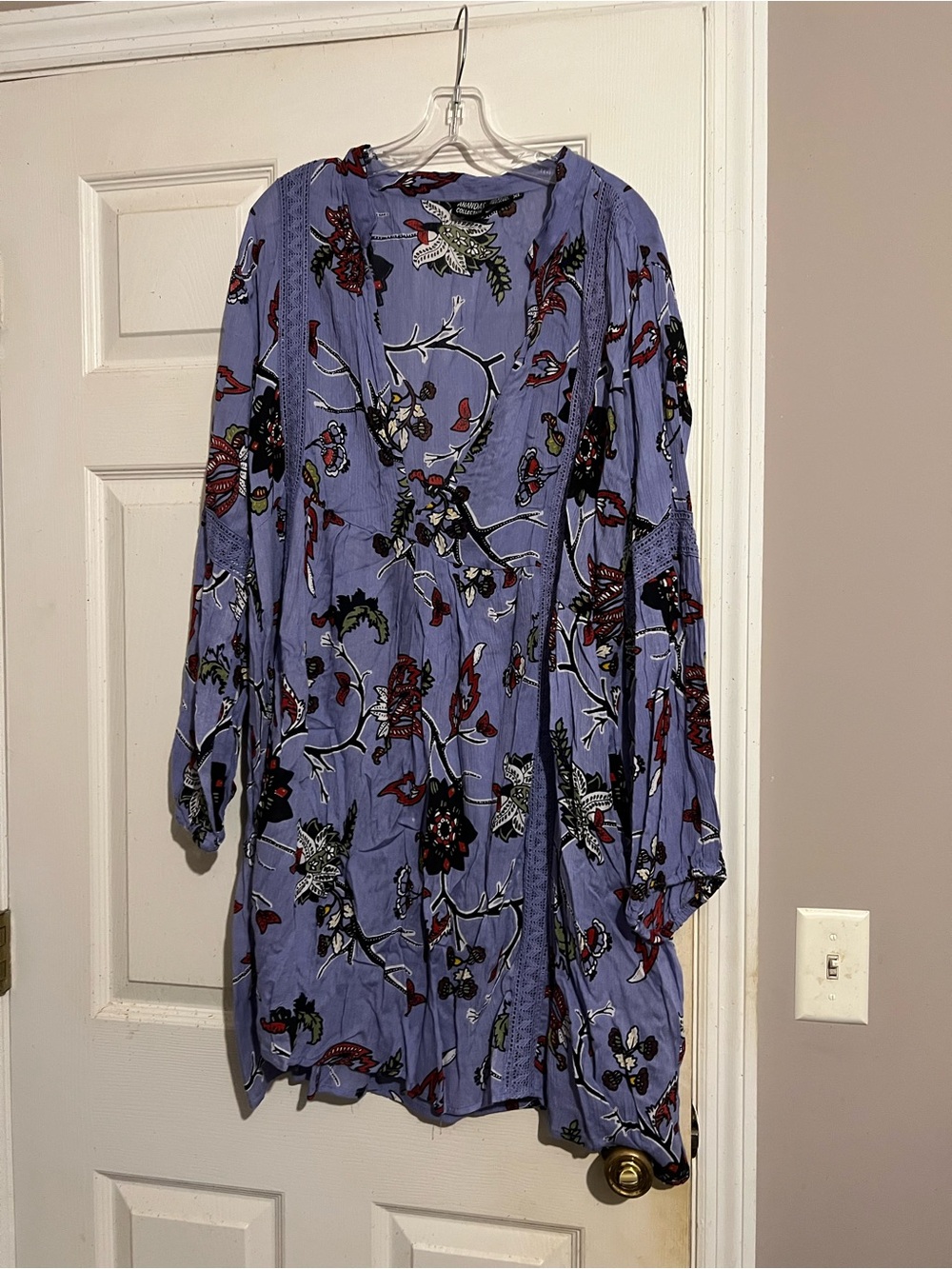Floral Lavender Boho Tunic Dress